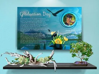 Poster Graduation Mountain Bridge Canvas Gallery Wrapped Art Poem
