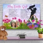 Poster Spring Flower Mother- Daughter Canvas Gallery Wrapped Art Poem