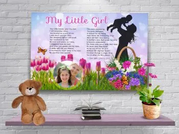 Poster Spring Flower Mother- Daughter Canvas Gallery Wrapped Art Poem