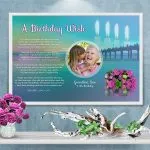 Poster Birthday Sunset Water Art Poem Framed