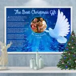 Poster White Dove Christmas Art Poem Framed