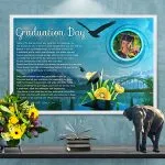 Poster Graduation Mountain Bridge Art Poem Framed