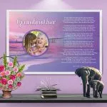 Poster Grandmother Sunset Beach Art Poem Print Framed