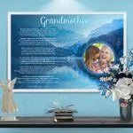 Poster Grandmother Mountain Scene Art Poem Print Framed