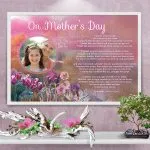 Poster Mother's Day Pink Bridge Art Poem Framed