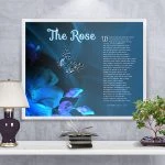 The Rose Blue Flower Framed Art Poem on Wall
