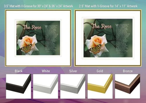The Rose Tree Branch with Butterfly on Green Frame and Mat Choices