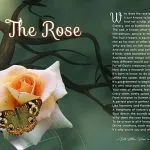 "The Rose" Inspirational Green Branch Butterfly Art Poem Gift