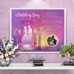 Wedding Sunset Arch Personalized Framed Art Poem on Wall