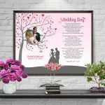 Heart Tree Personalized Wedding Art Poem Print Framed