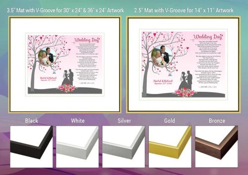 Wedding Heart Tree Frame and Mat Choices