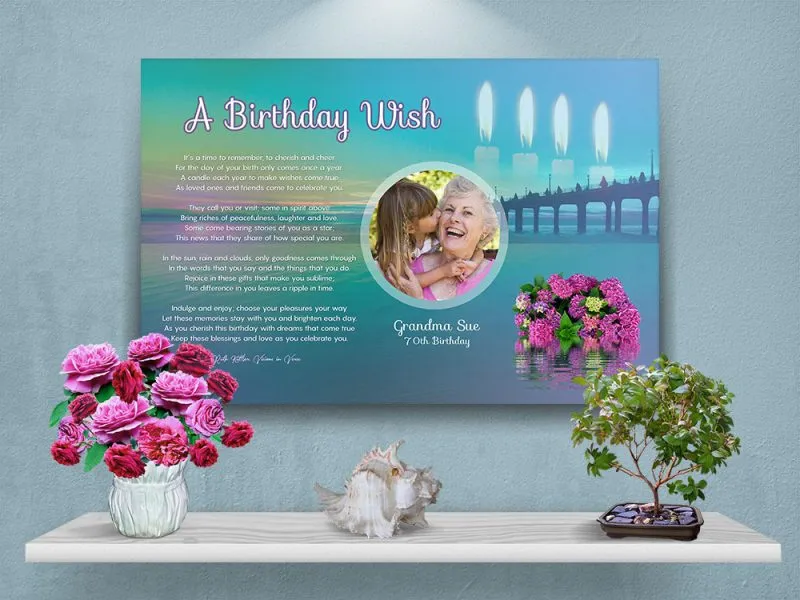 Personalized Birthday Art Poem with Canvas Wrapped Edge Personalized Birthday Art Poem with Canvas Wrapped Edge