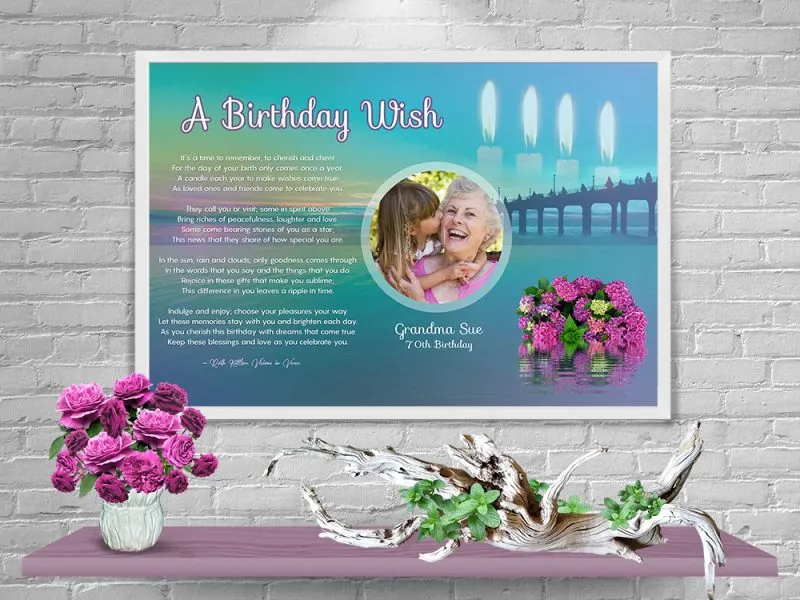 Personalized Birthday Art Poem in White Frame Personalized Birthday Art Poem in White Frame