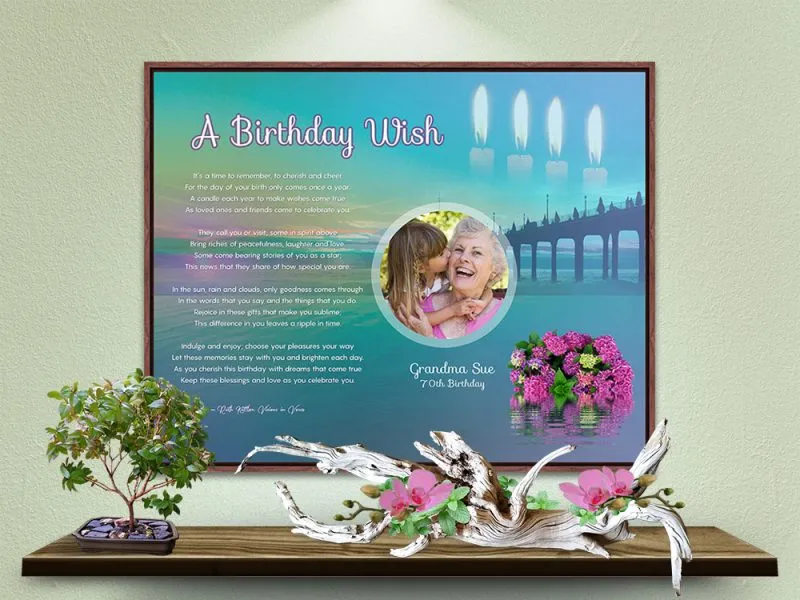 Personalized Birthday Art Poem in Canvas Frame Personalized Birthday Art Poem in Canvas Frame