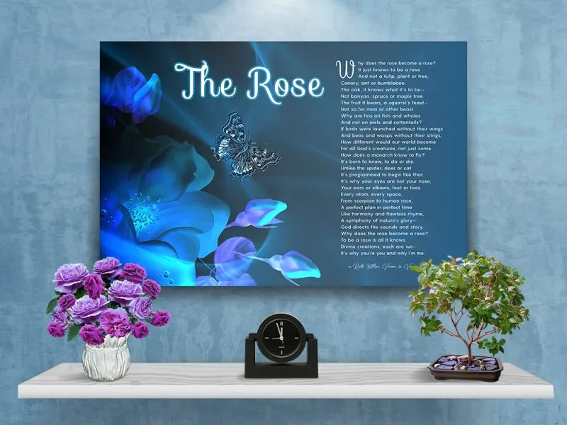 The Rose Spiritual Art Poem with Canvas Wrapped Edge