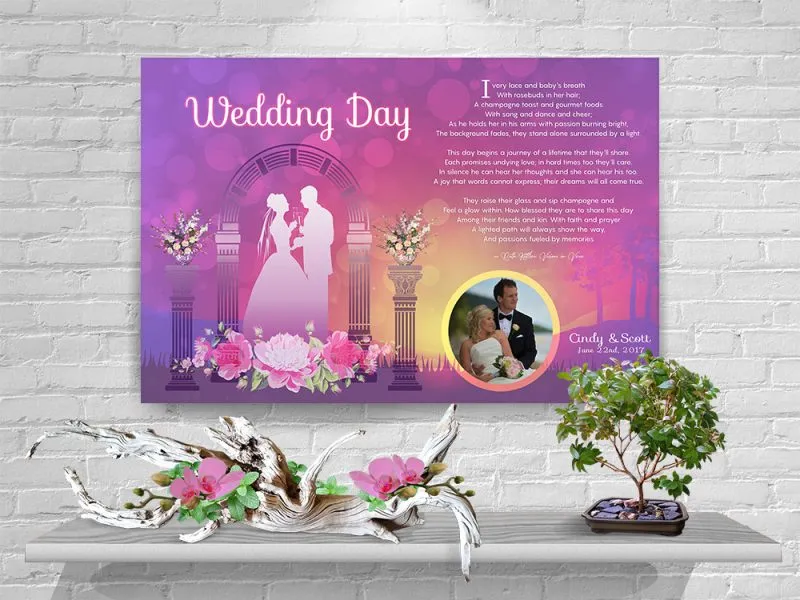 Personalized Wedding Arch Art Poem with Canvas Wrapped Edge