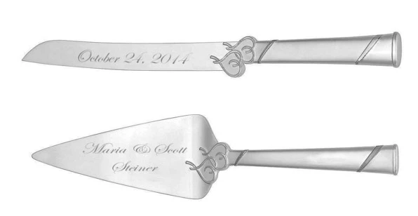 Personalized Wedding Cake Knife Server Set
