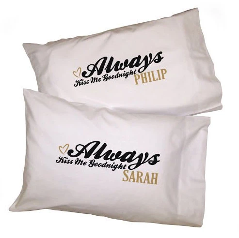 Personalized Kiss Me Goodnight Pillowcases