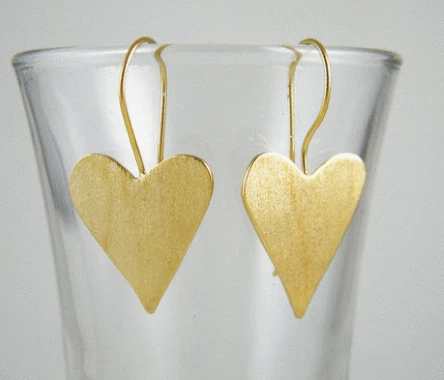 Gold heart earrings