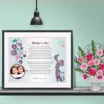 Floral Design Personalized Mother's Day Art Poem Print Framed with Mat