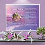 Grandmother Sunset Beach Personalized Framed Art Poem on Wall