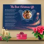 Poster Blue Angel Wings with Tree Canvas Gallery Wrapped Art Poem
