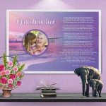 Poster Grandmother Sunset Beach Art Poem Print Framed