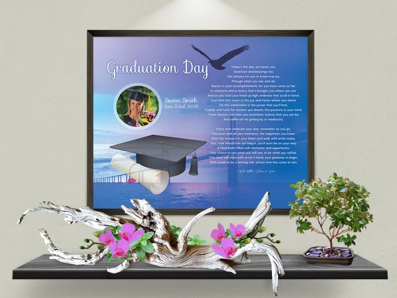 Personalized Graduation Art Poem in Black Metal Frame