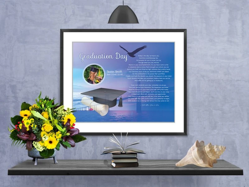 Personalized Graduation Art Poem in Matted Frame