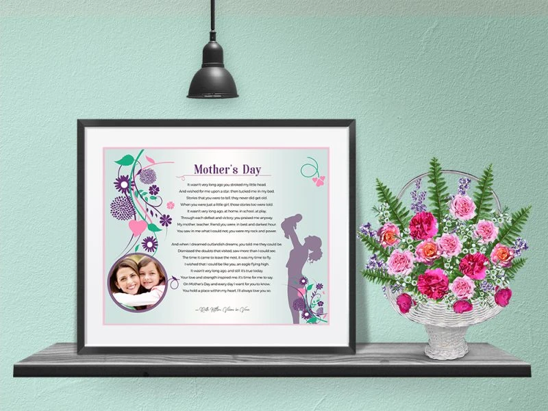 Personalized Mother's Day Art Poem Design Framed with Mat